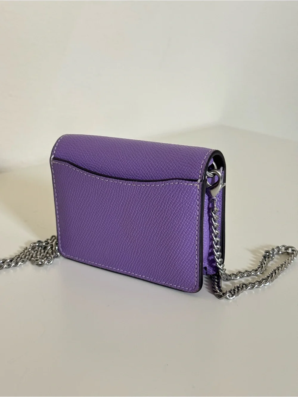 Purple Coach Cardholder with Chain